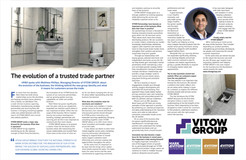 The Evolution of VITOW GROUP: Matthew Phillips on the New Group Identity and What It Means for Customers